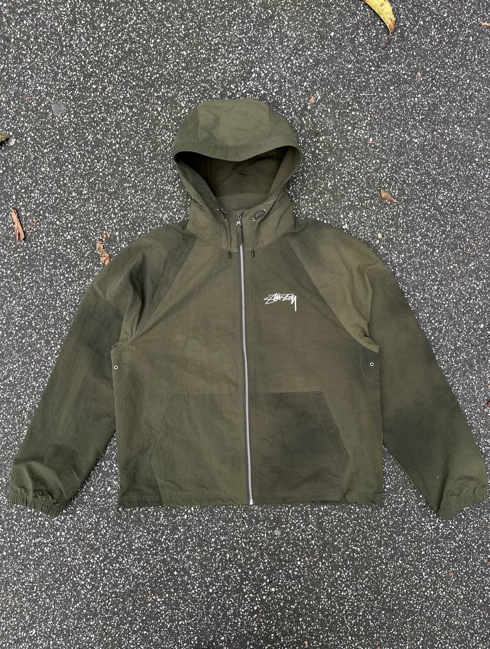 Stussy Beach Shell Jacket Faded Grøn Khaki M Medium