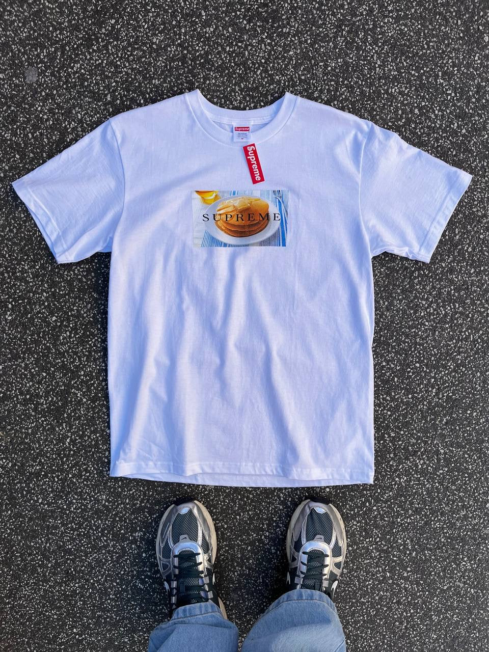 Supreme T-shirt Tee Pancake i Hvid M Medium Brand New
