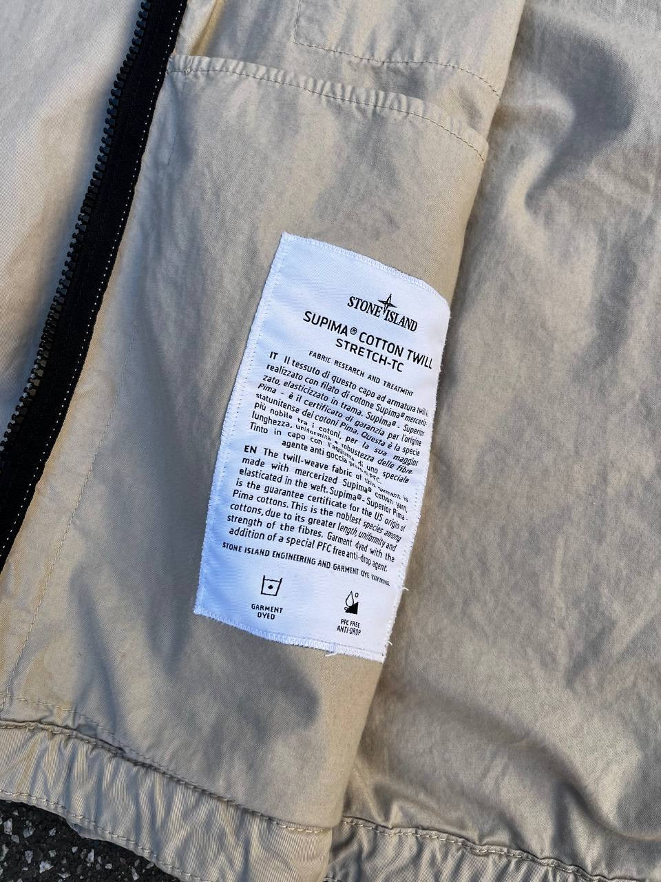 Stone Island Supima Cotton Twill Strech TC Sommerjakke i Beige XL