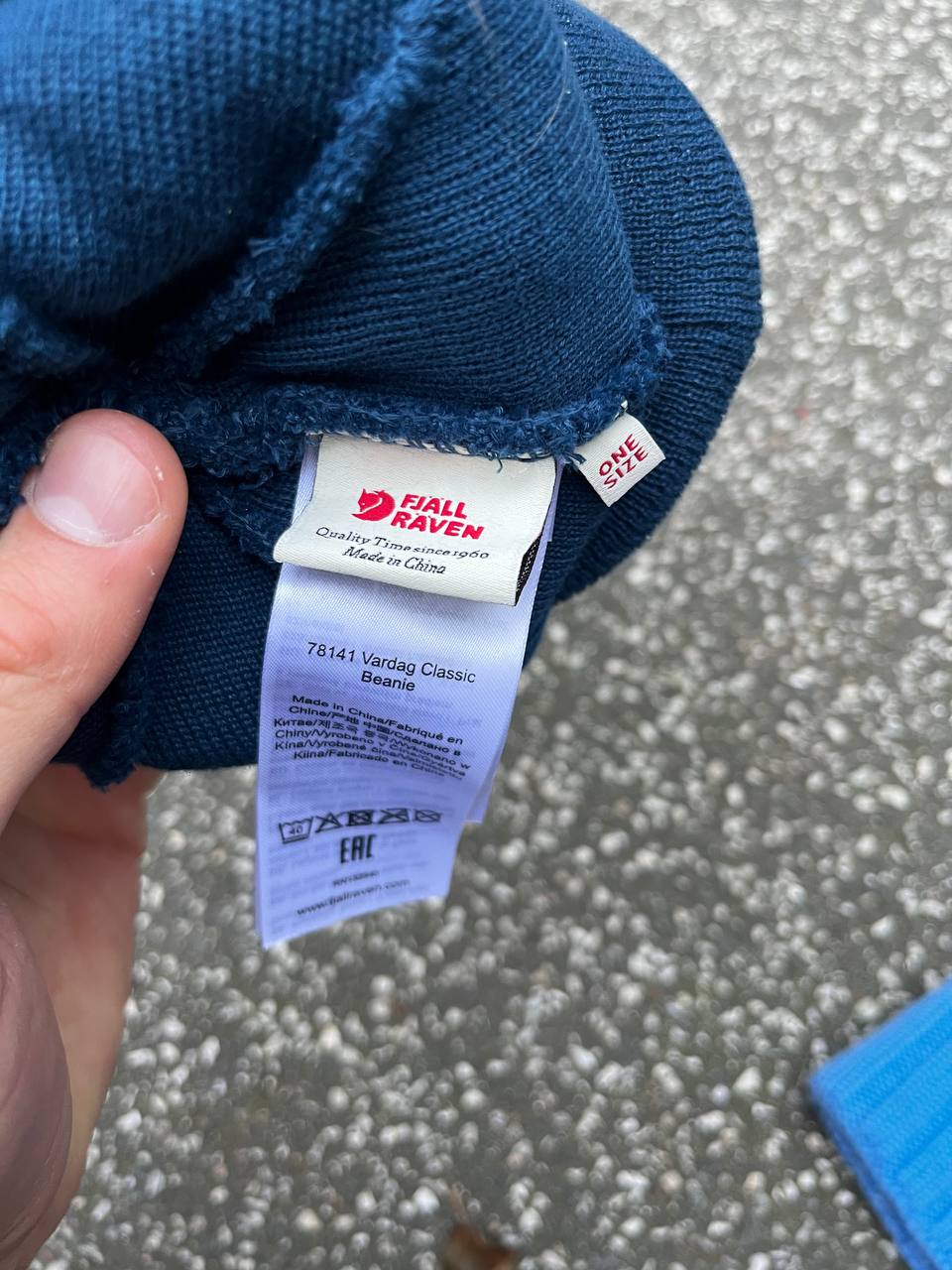Brugt Fjallraven Fjäll Räven Beanie Hue Hat i mørkeblå One size M medium Unisex