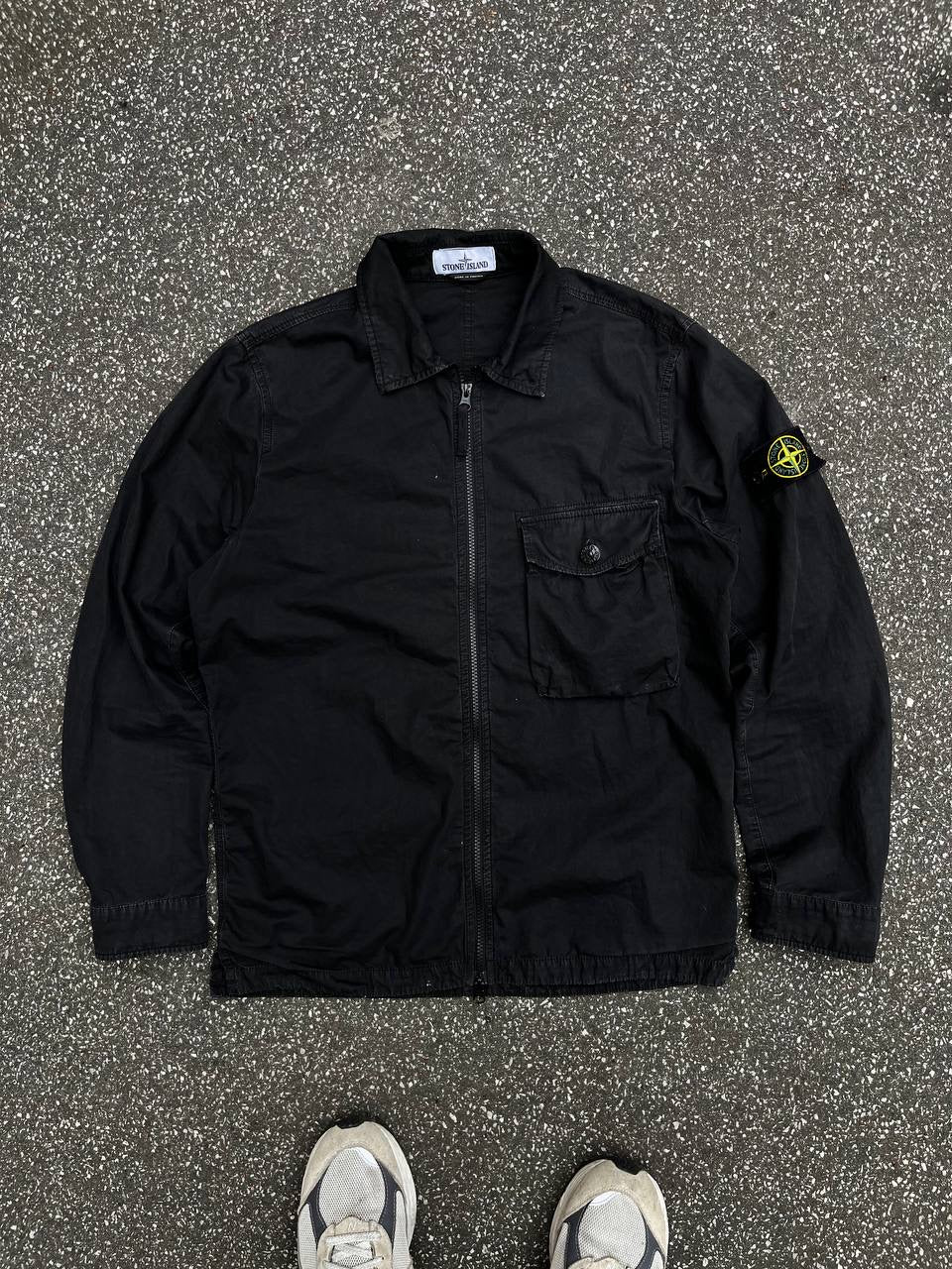 Stone Island Overshirt Sommerjakke Overgangsjakke i Sort Black M Medium 7215114WN