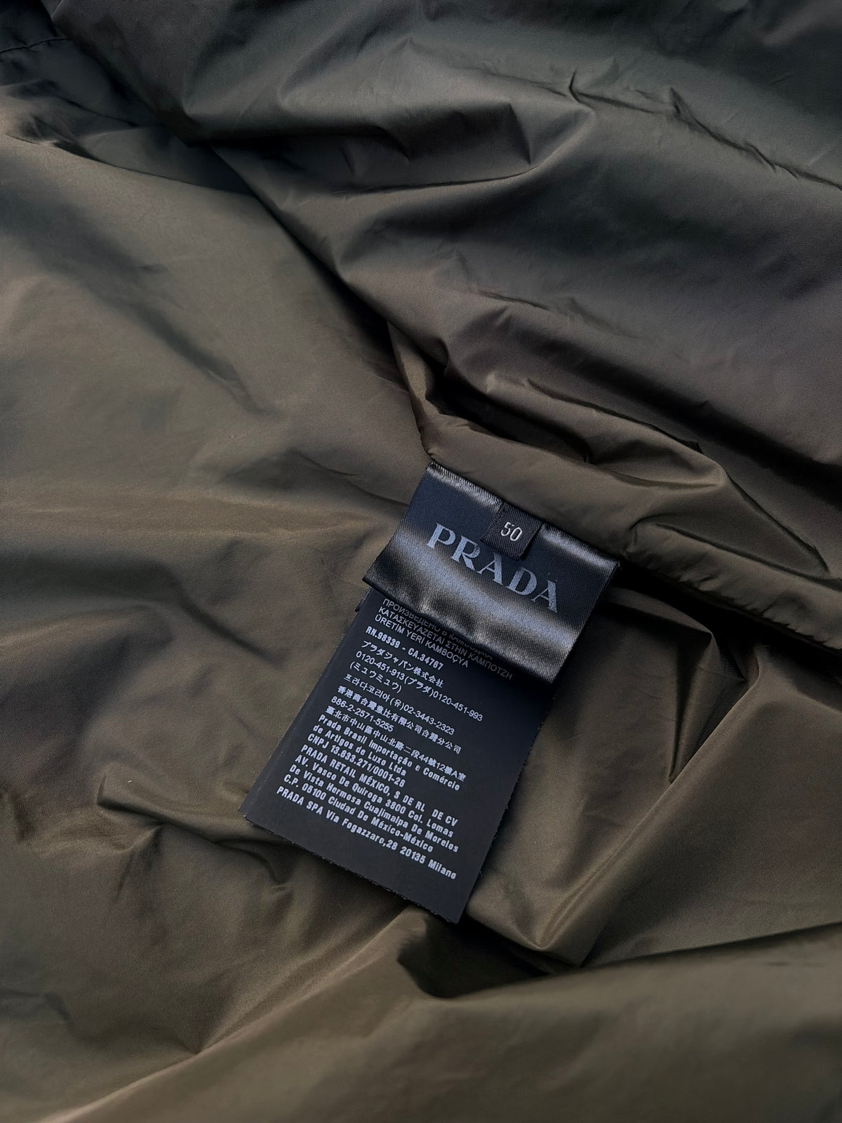 Prada Hooded Nylon Jacket – Dark Olive – Size 50 ( Fitter Medium)