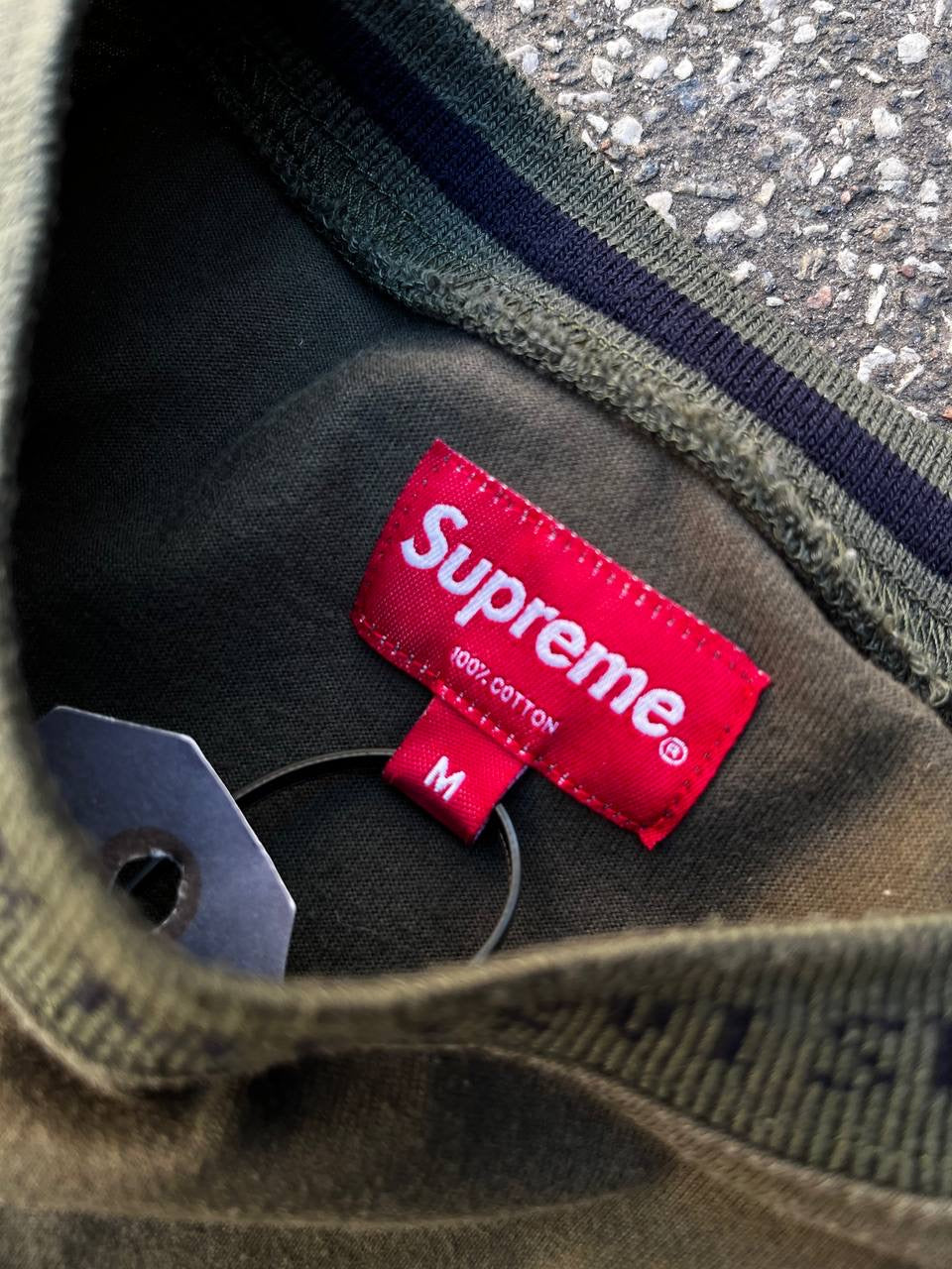 Supreme Long Sleeve Medium Khaki Grøn Used Brugt