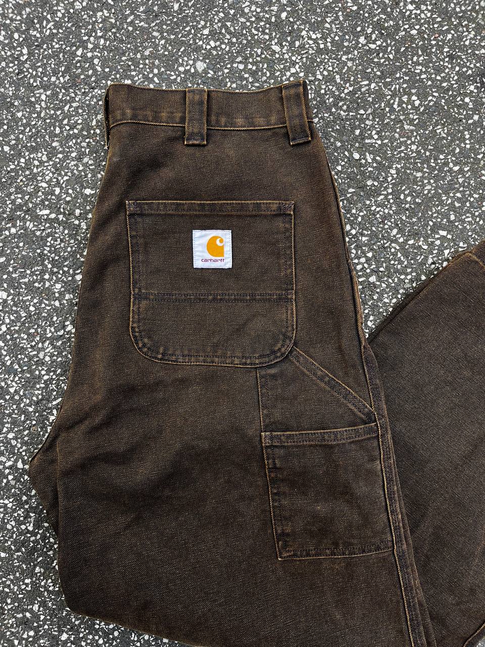 Vintage Carhartt WIP bukser jeans arbejdsbukser baggy jeans OG single knee pant i brun i S Small