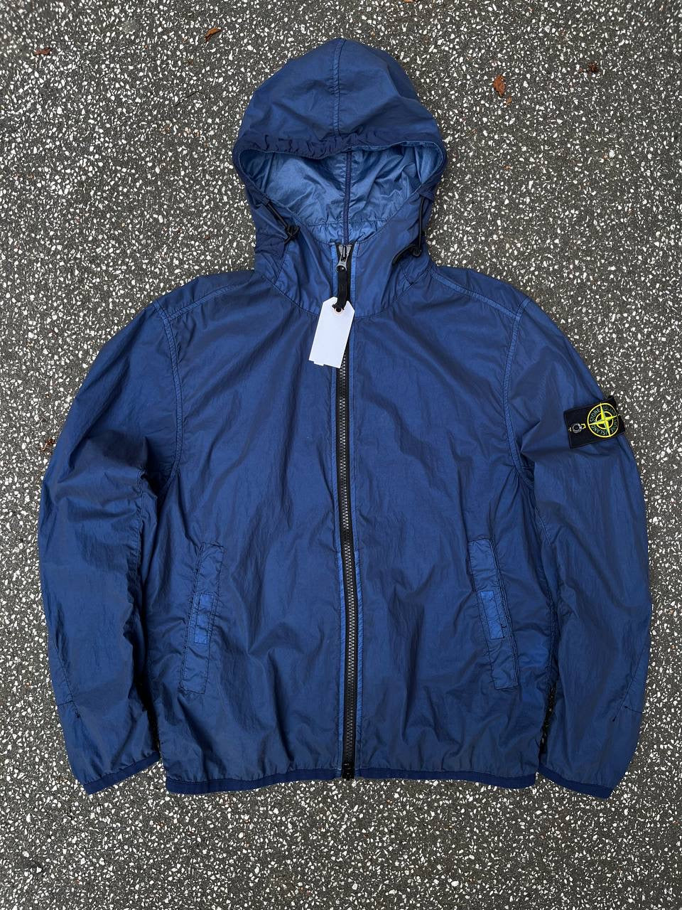 Stone Island Lamy Velour Jakke Navy Blå M Medium