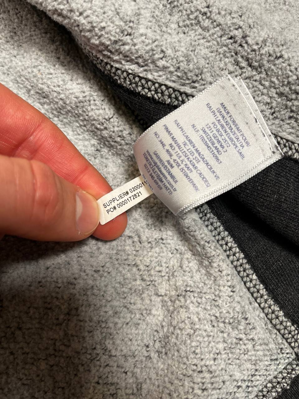 Brugt Vintage Zip-Up Hoodie Hættetrøje Polo Ralph Lauren i Grå farve med den Røde Hest i XL herre Stockholm style