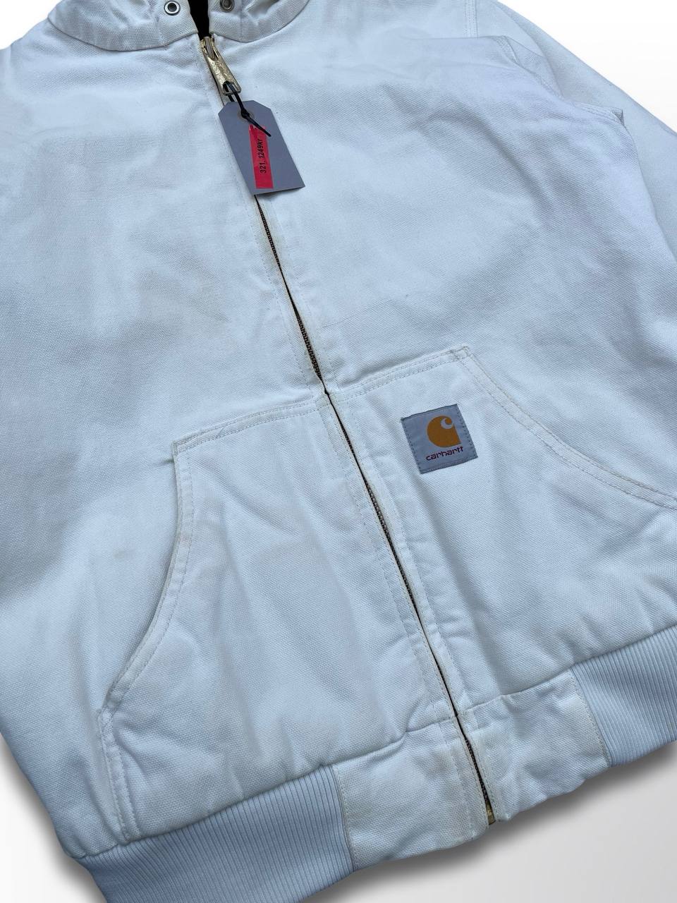 Brugt Used Carhartt Active Vinter Jacket Carhartt WIP i Hvid Farve S Small herre med Fleece 3M Insulation