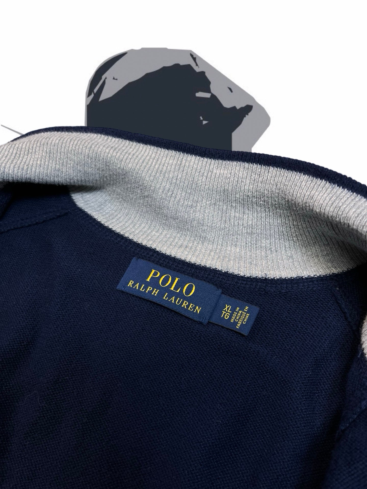Brugt Used Cardigan Fra Polo Ralph Lauren I mørkeblå XL herre
