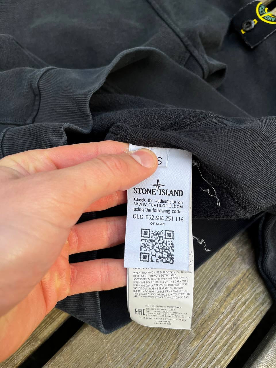 Stone Island Sweatshirt Crew Neck Small Sort Brugt