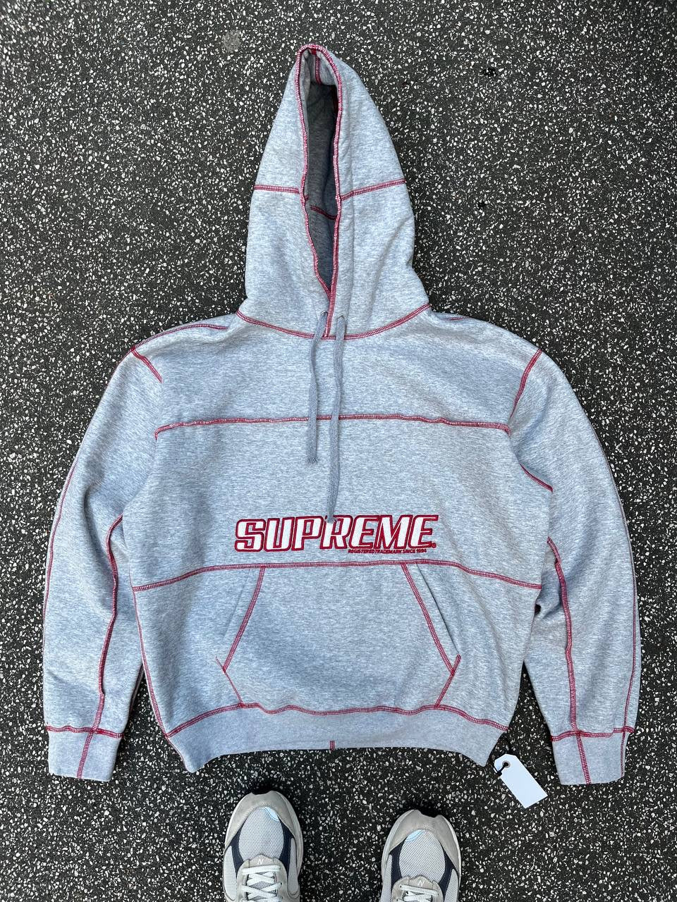 Supreme Hoodie Hættetrøje Grå Grey L Large Mænd Unisex