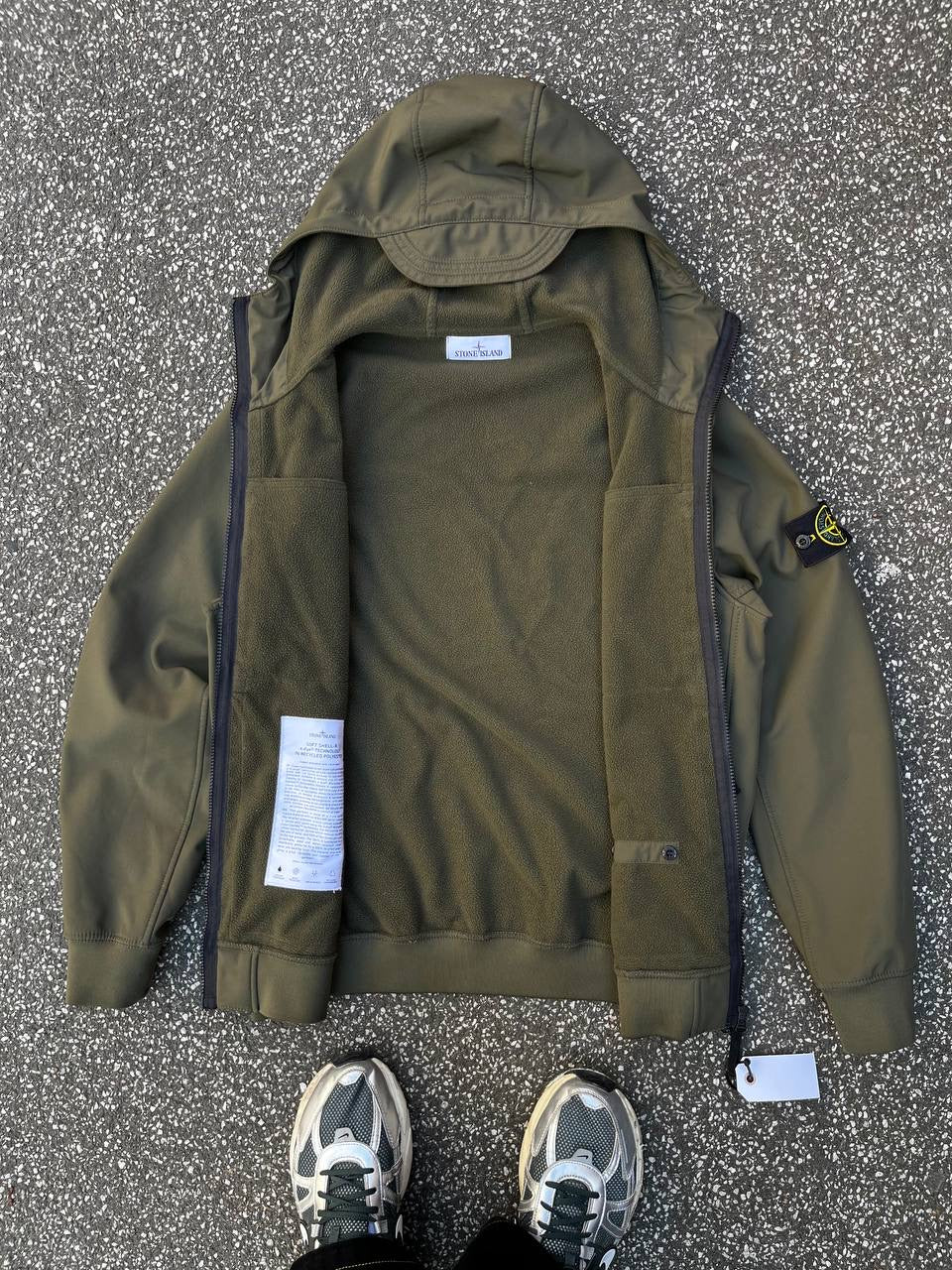 Stone Island Softshell R Jakke Grøn Khaki L Large Brugt Used