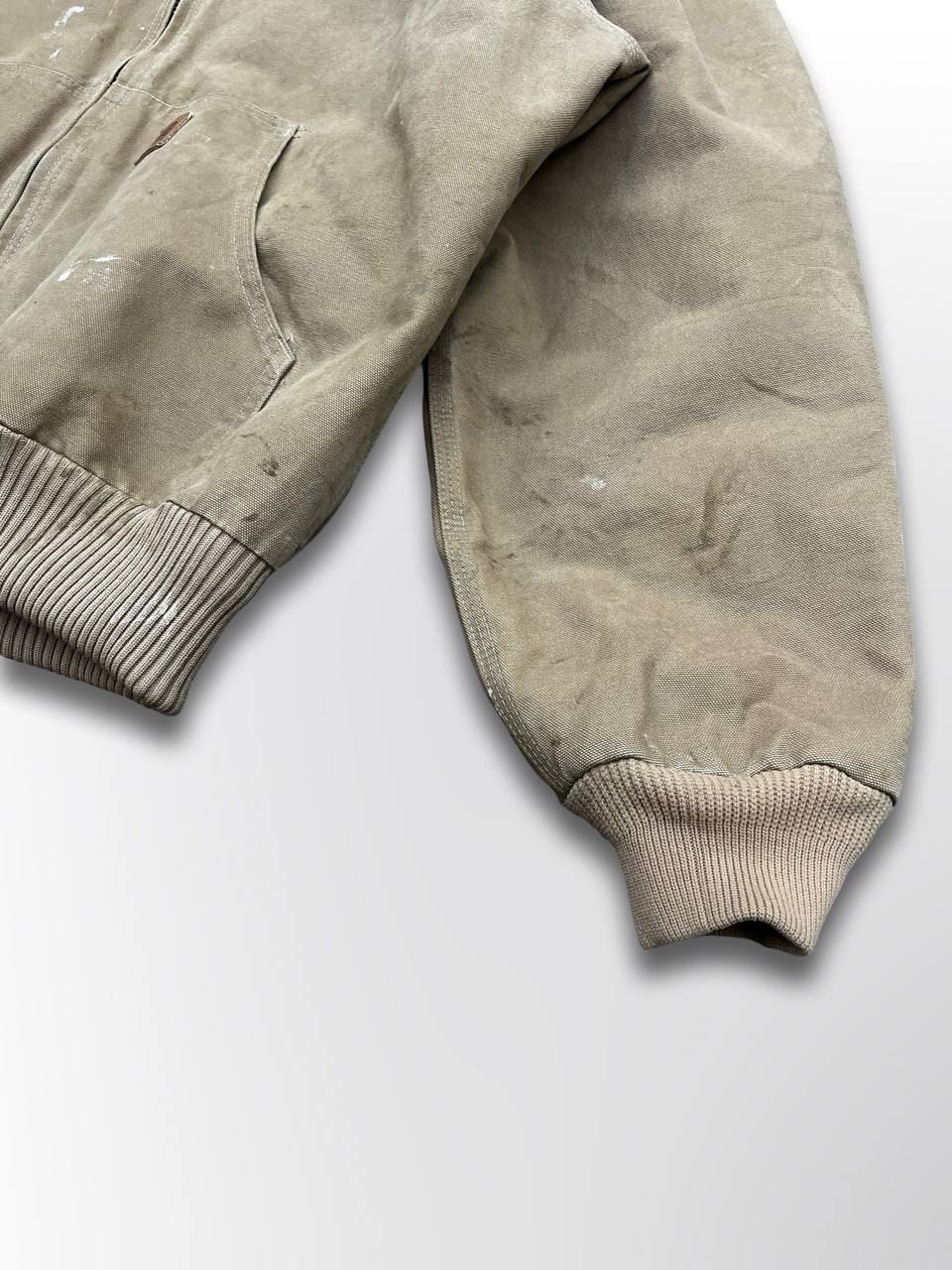 Brugt Vintage Carhartt Active Jacket USA 90s Med Fleece Insulation Vinterjakke i Beige farve L Large herre Unisex