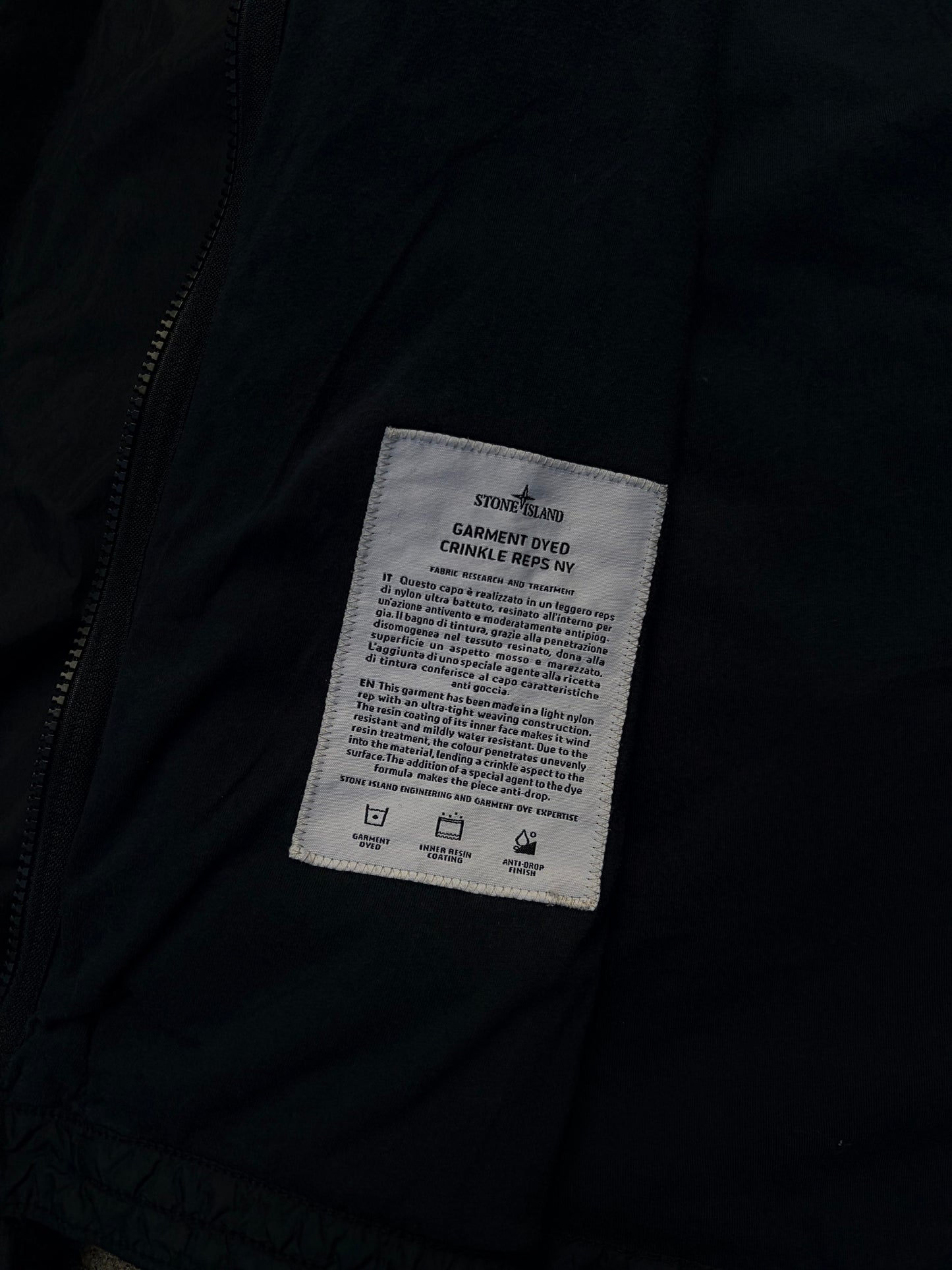 Stone Island Garment Dyed Crinkle Reps NY Hooded Jacket – Black – Large