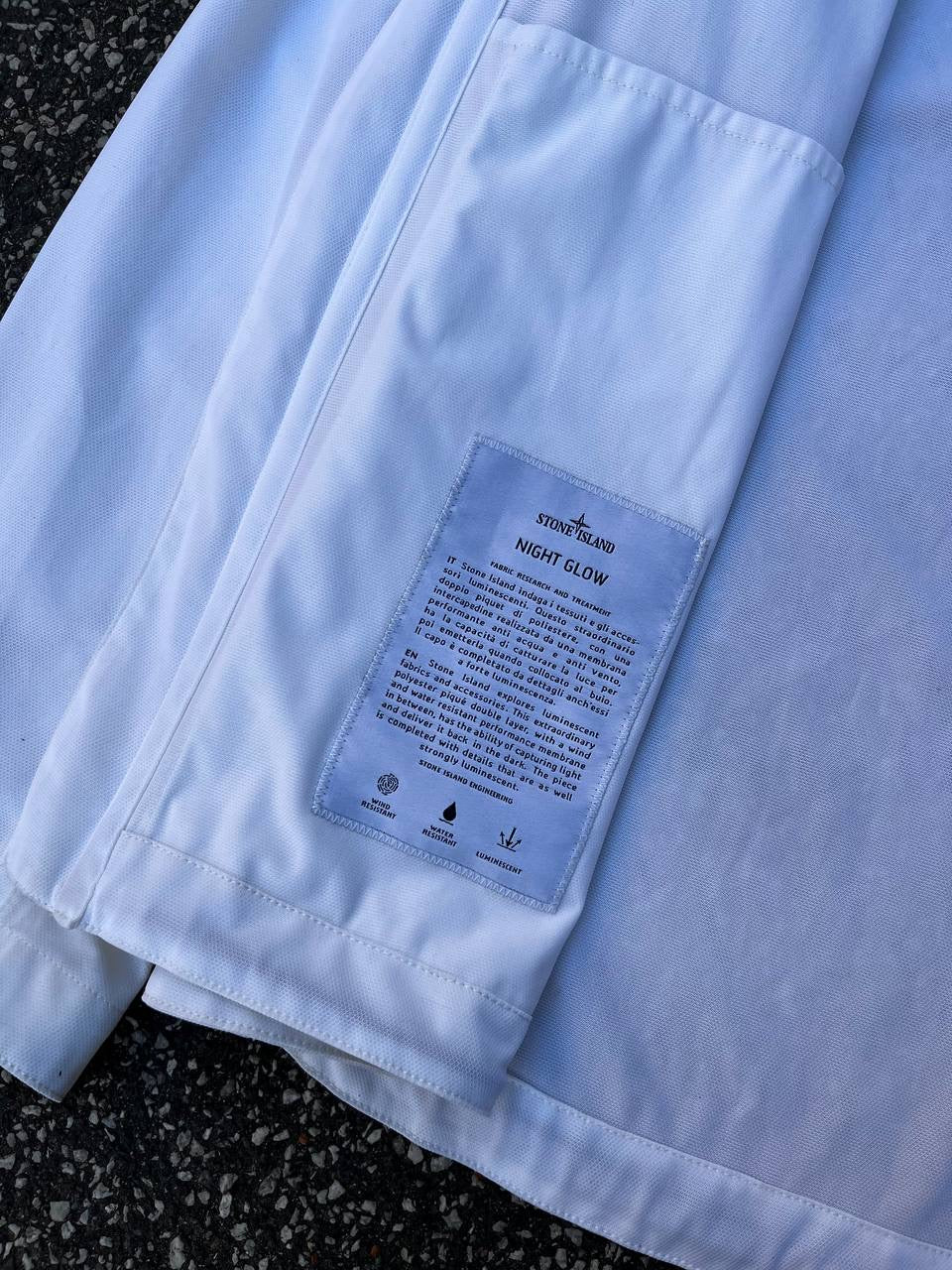 Stone Island Marina Night Glow Jacket Selvlysende Jakke i Hvid L Large 2013 Vintage