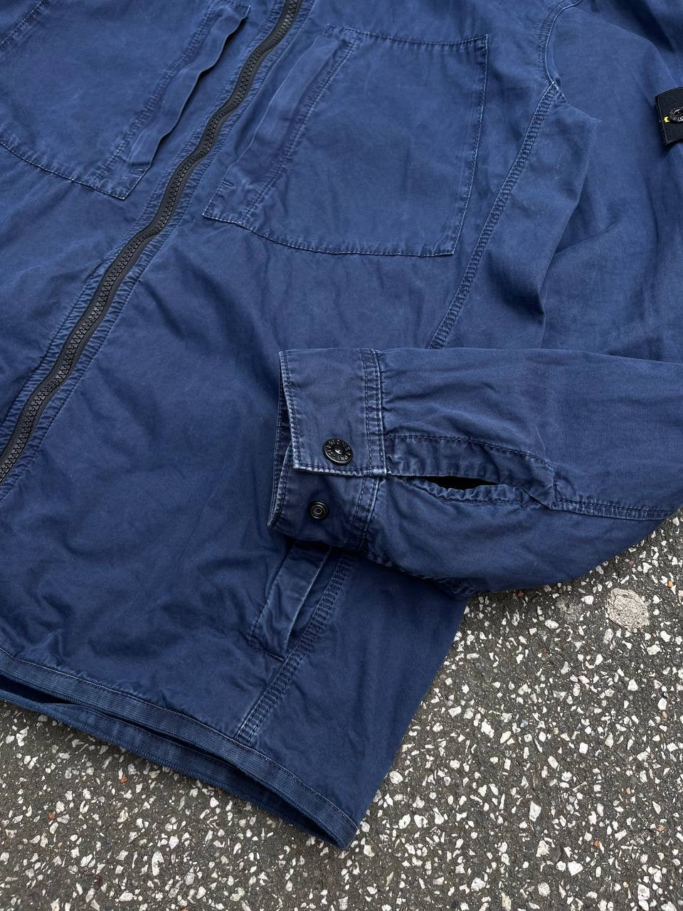 Stone Island Jakke Sommerjakke Navy Mørkeblå L Large Brugt Used