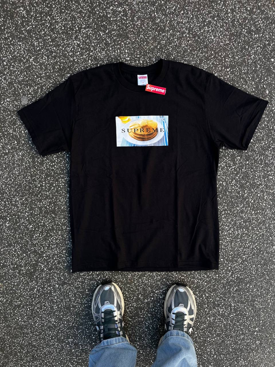 Supreme T-shirt Pancake i Sort M medium Tee Helt ny Brand New
