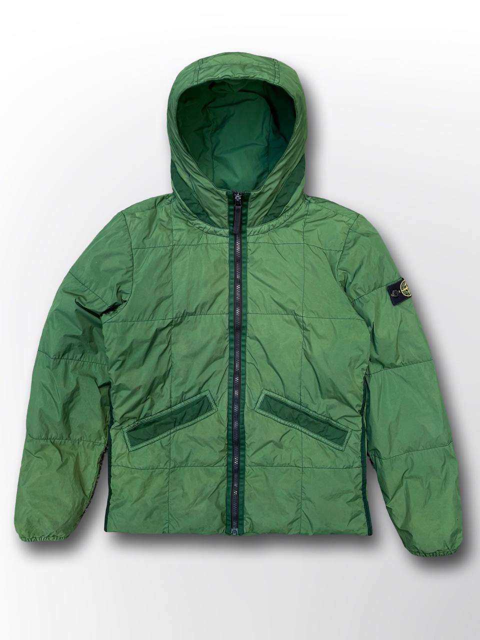 Brugt Used Puffer vinter jakke Stone Island i grøn S XS 164cm