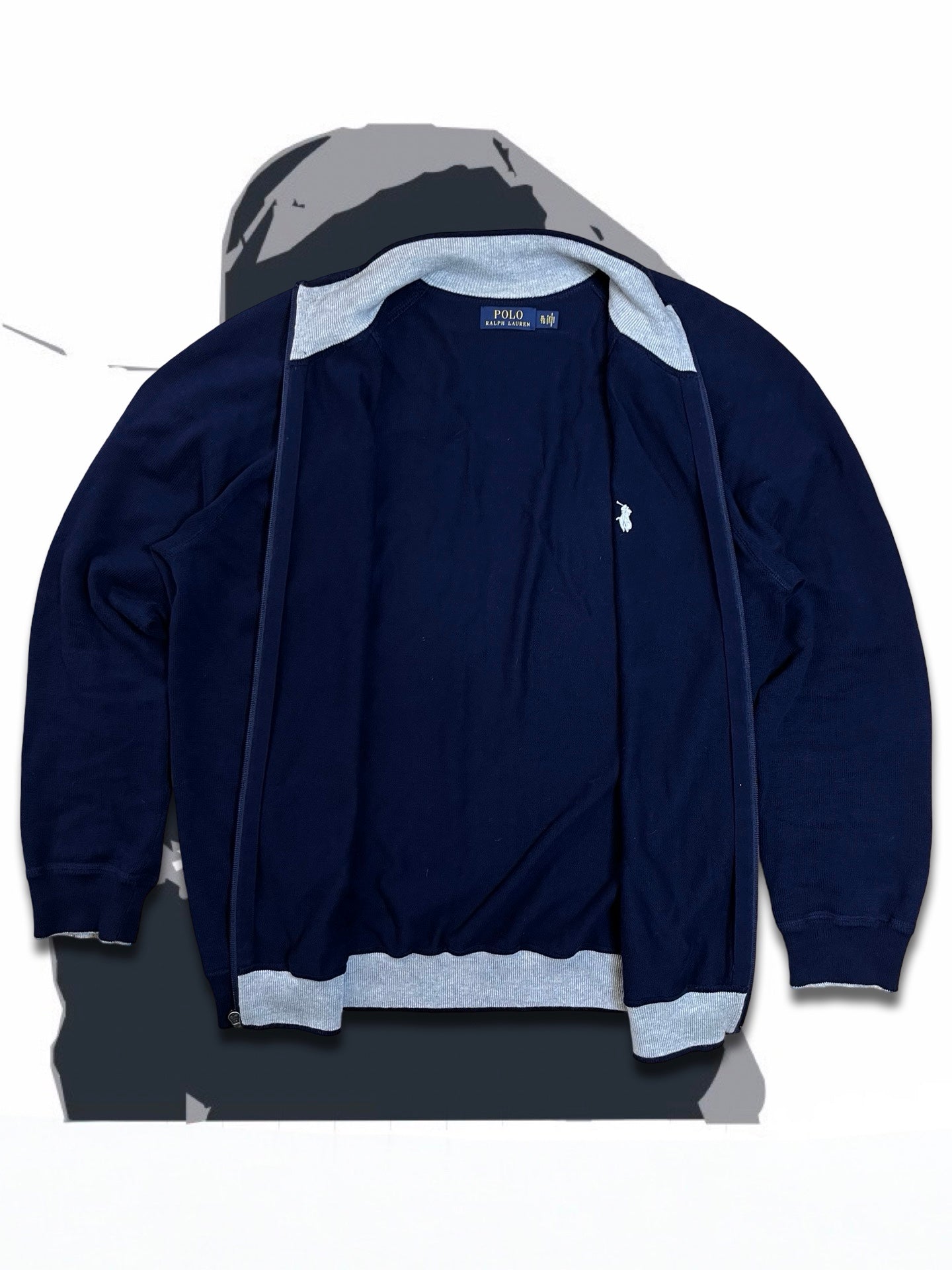 Brugt Used Cardigan Fra Polo Ralph Lauren I mørkeblå XL herre