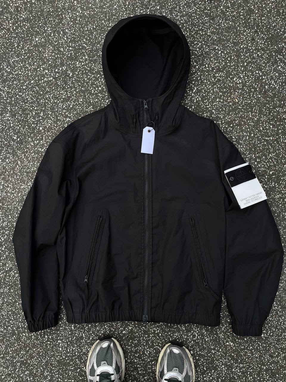 Stone Island Supima Cotton Jakke Sort L Large Brugt Used