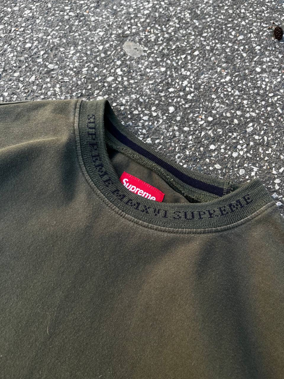 Supreme Long Sleeve Medium Khaki Grøn Used Brugt