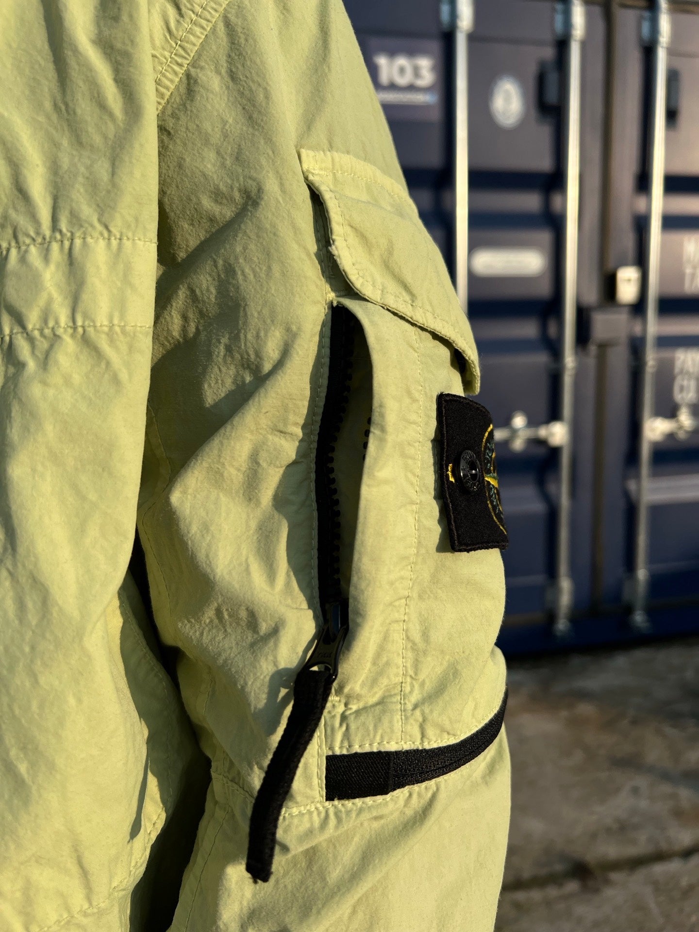 Brugt Used Vintage overshirt/jakke fra Stone Island i grøn Large
