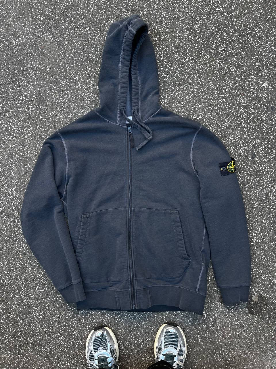 Stone Island Zip up Hoodie Hættetrøje i XXL Mørkegrå