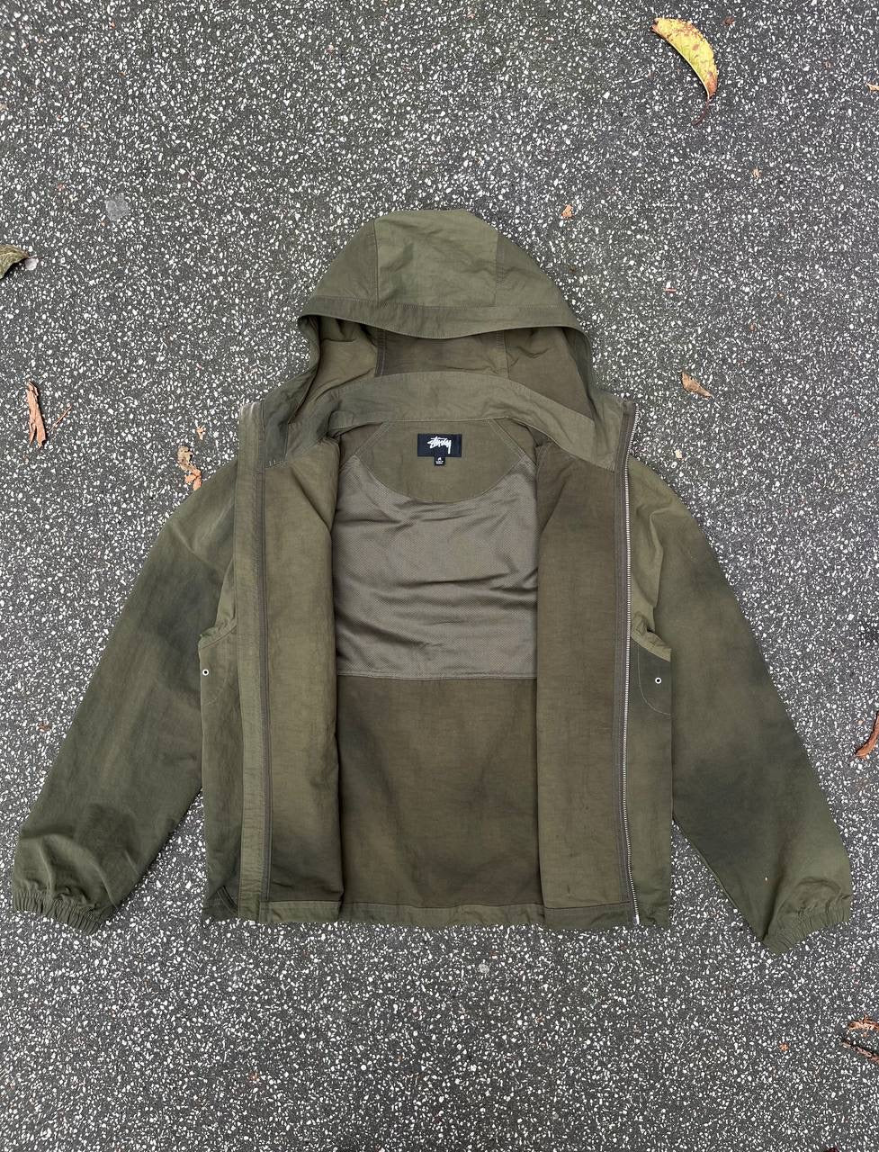 Stussy Beach Shell Jacket Faded Grøn Khaki M Medium