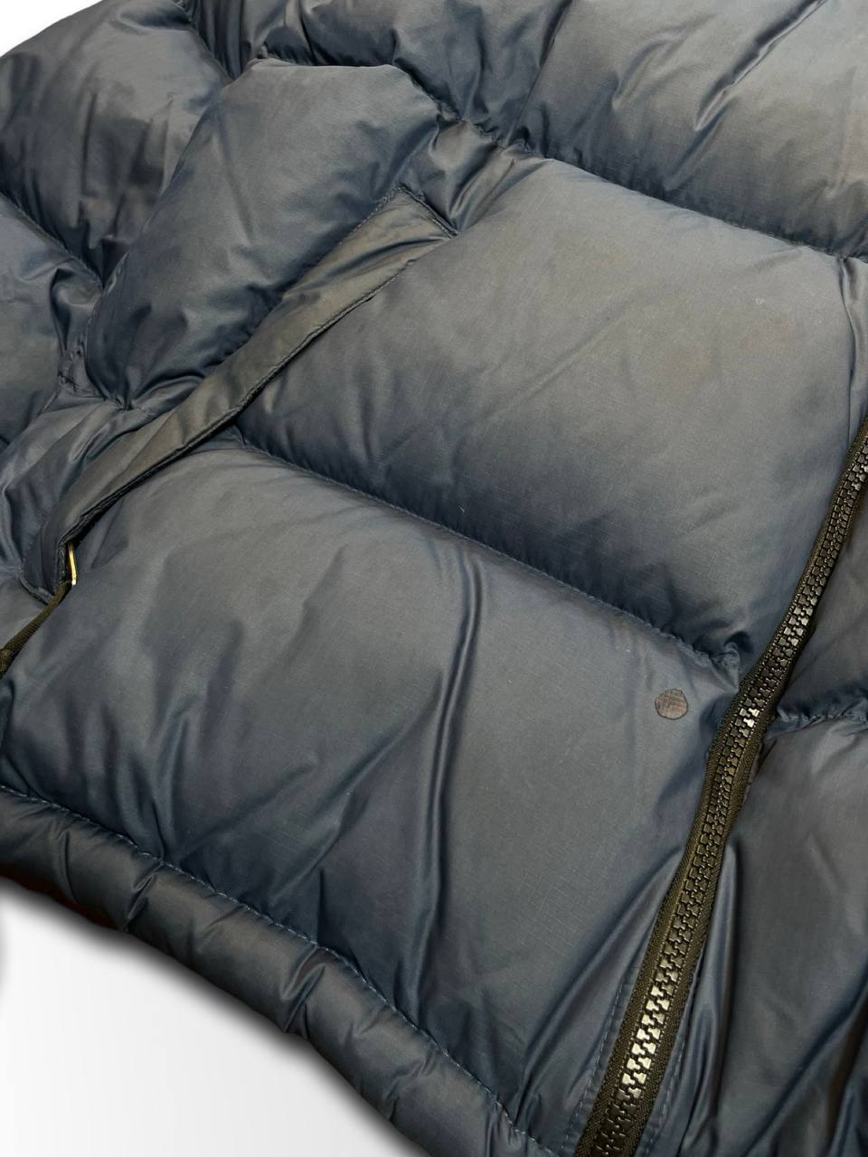 Brugt Puffer Dunjakke The North Face nuptse 700 Varm Vinterjakke i L large mænd Mørkenlå Sort i god stand