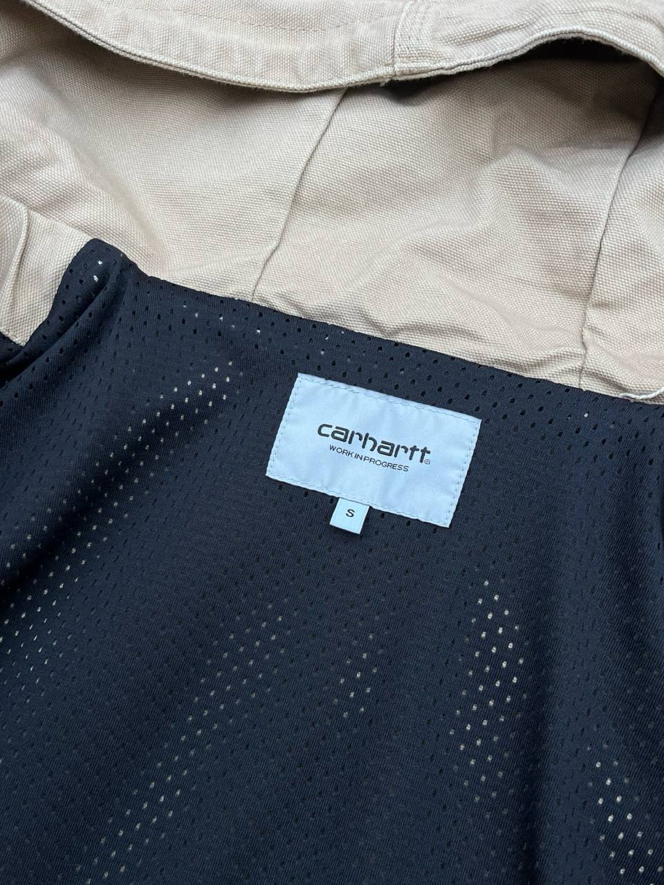 Brugt Carhartt WIP Active Jacket USA Vintage Look i Beige Farve S Small Herre