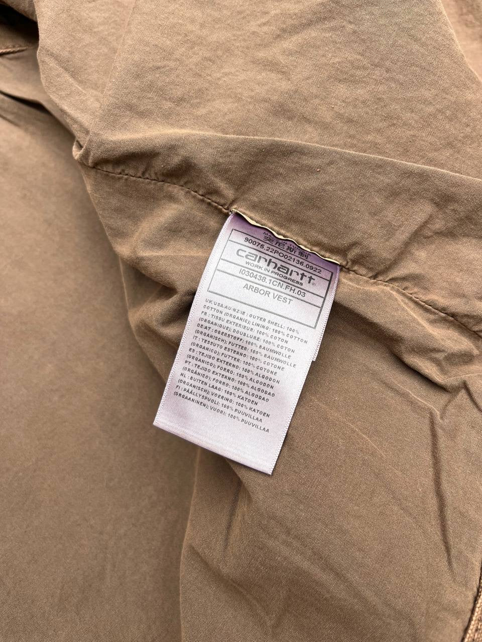 Carhartt WIP Arbor Vest M Medium Brown Brun Canvas Brand New