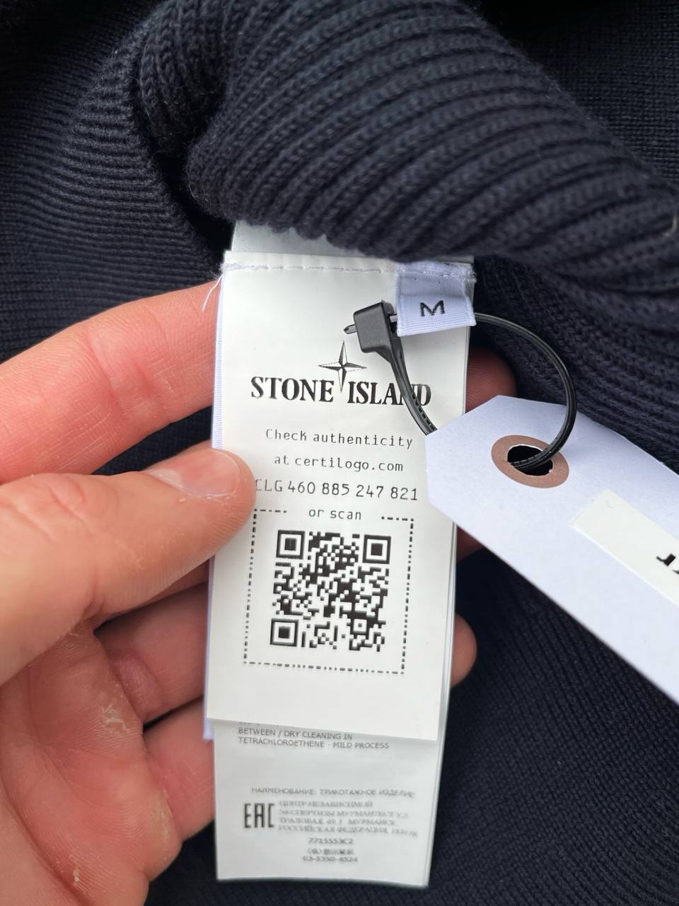 Stone Island Strik Trøje Sweater I Uld Medium i Sort 7715553C2