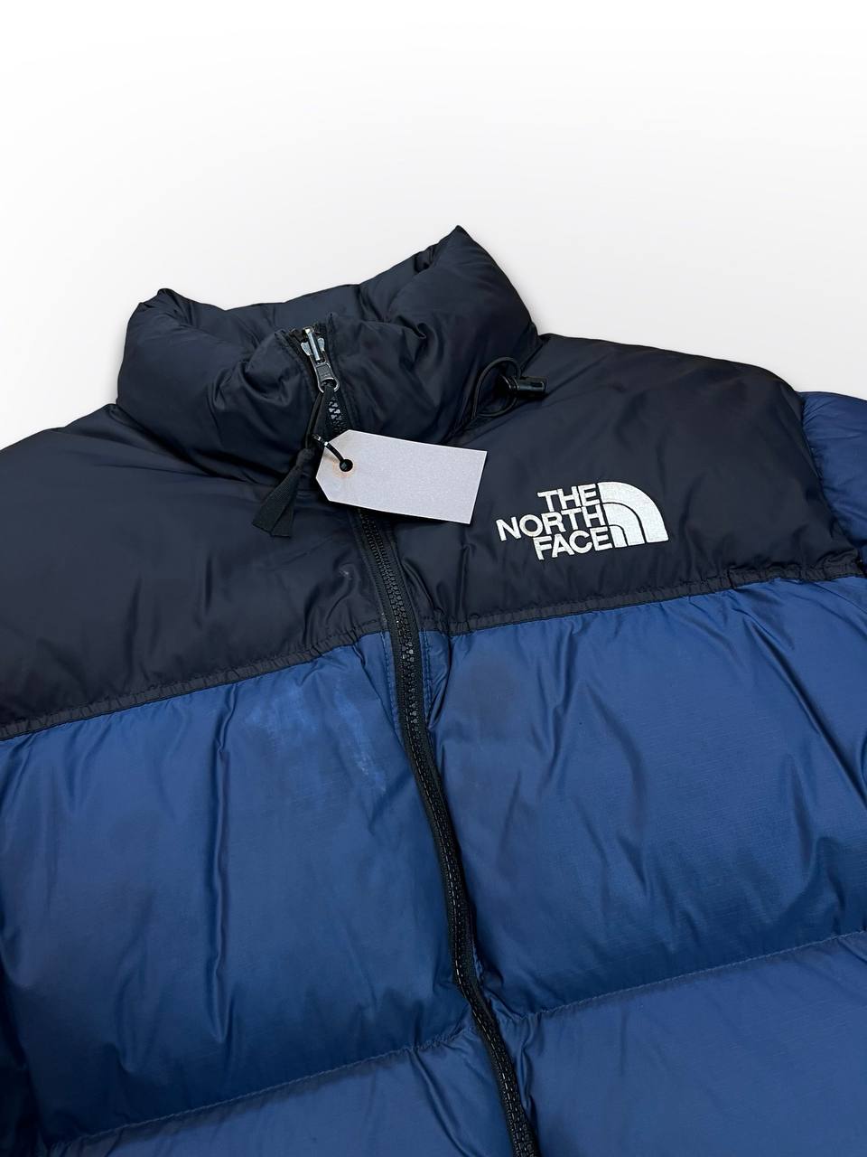 Brugt Puffer Dunjakke The North Face nuptse 700 Varm Vinterjakke i L large mænd Mørkenlå Sort i god stand