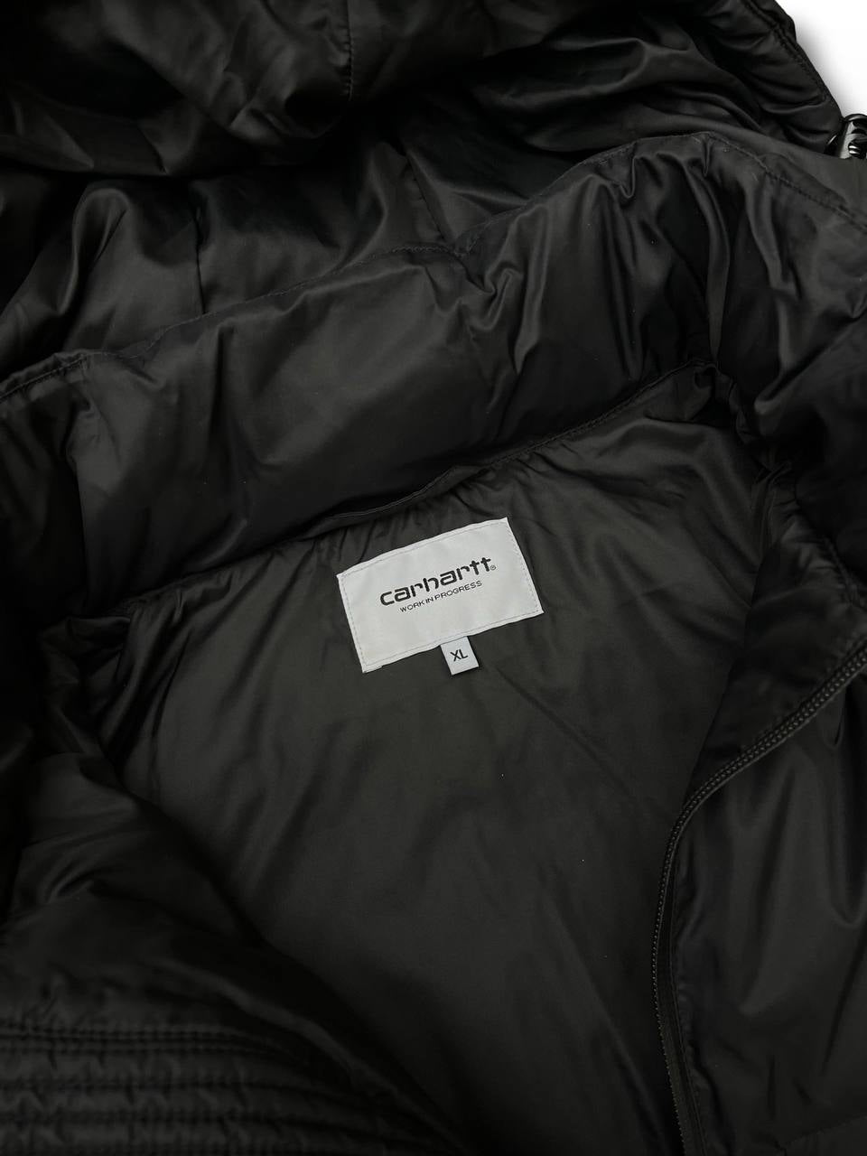 Brugt Carhartt puffer Jakke jacket anorak vinterjakke goose down i Sort Black XL xlarge Jones Pullover