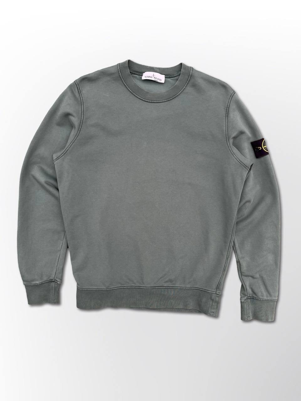 Stone Island Sweatshirt Medium Grøn Brugt Crew Neck