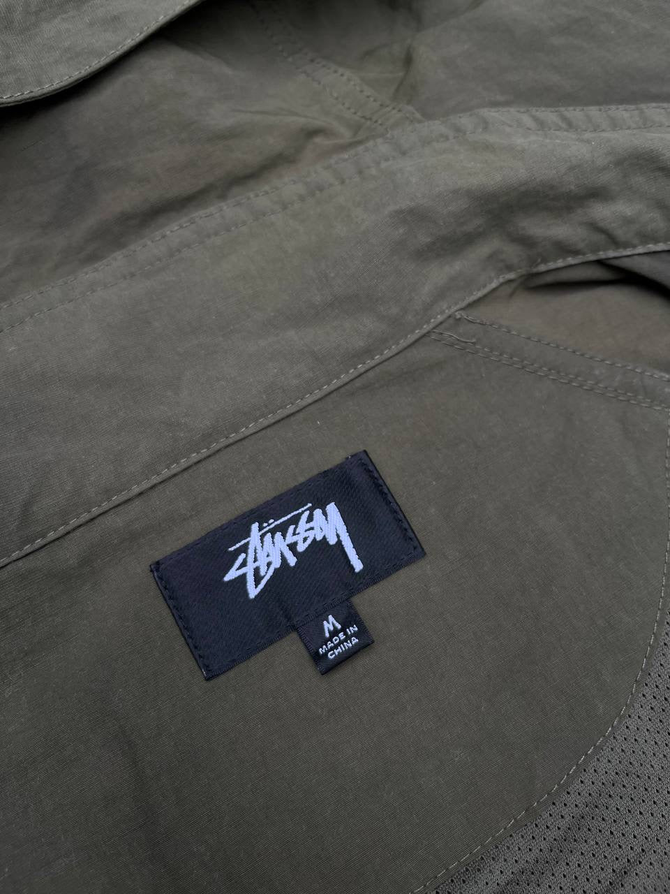 Stussy Beach Shell Jacket Faded Grøn Khaki M Medium