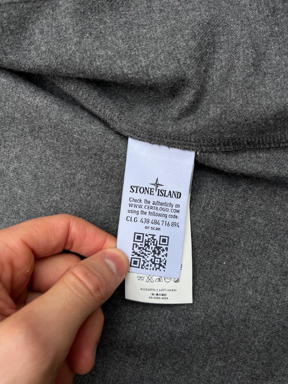 Stone Island Jakke i Uld Grå Brugt