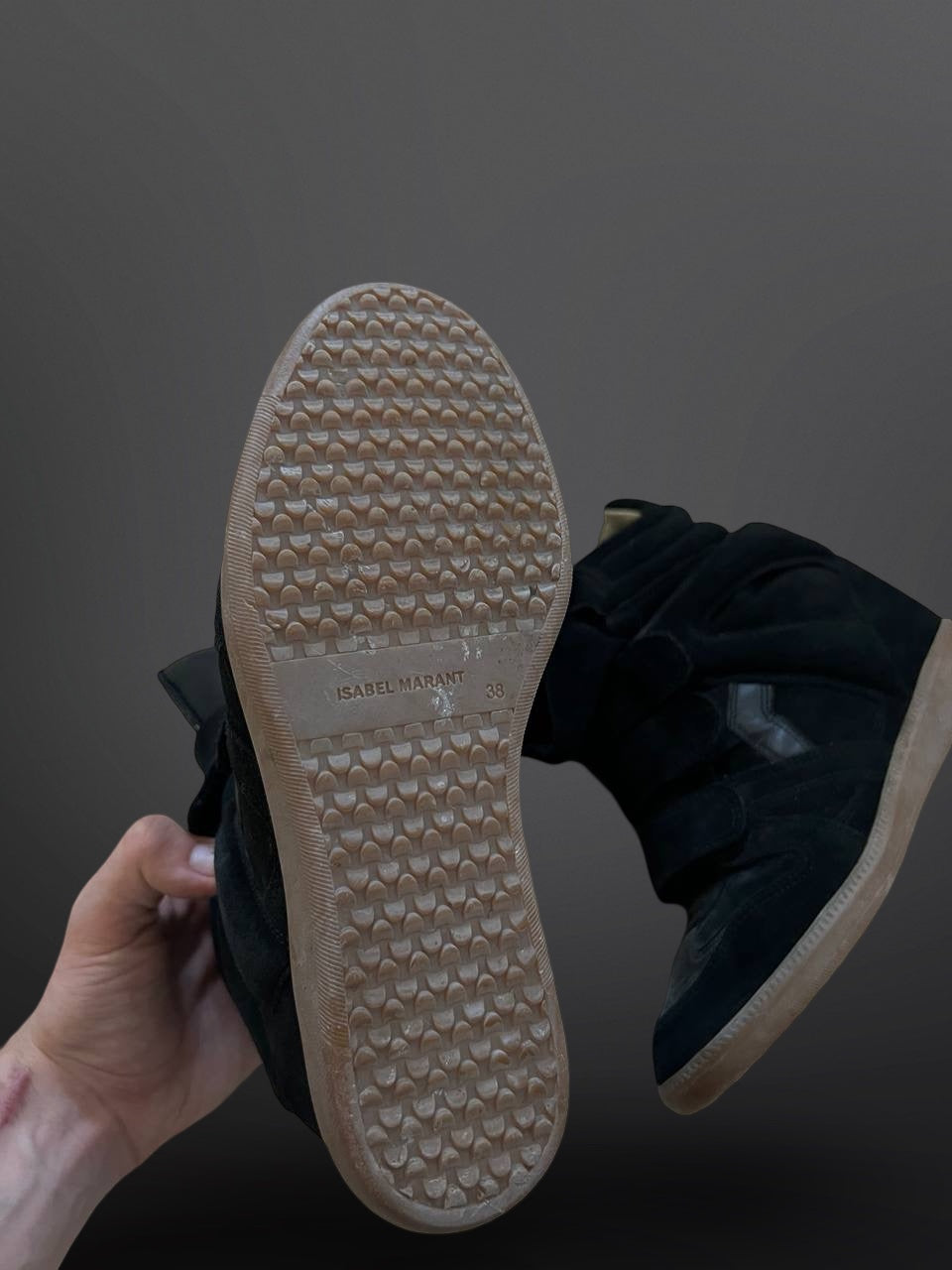Isabel Marant Étoile Bekett Leather Wedge Sneakers – Sort – Str. 38
