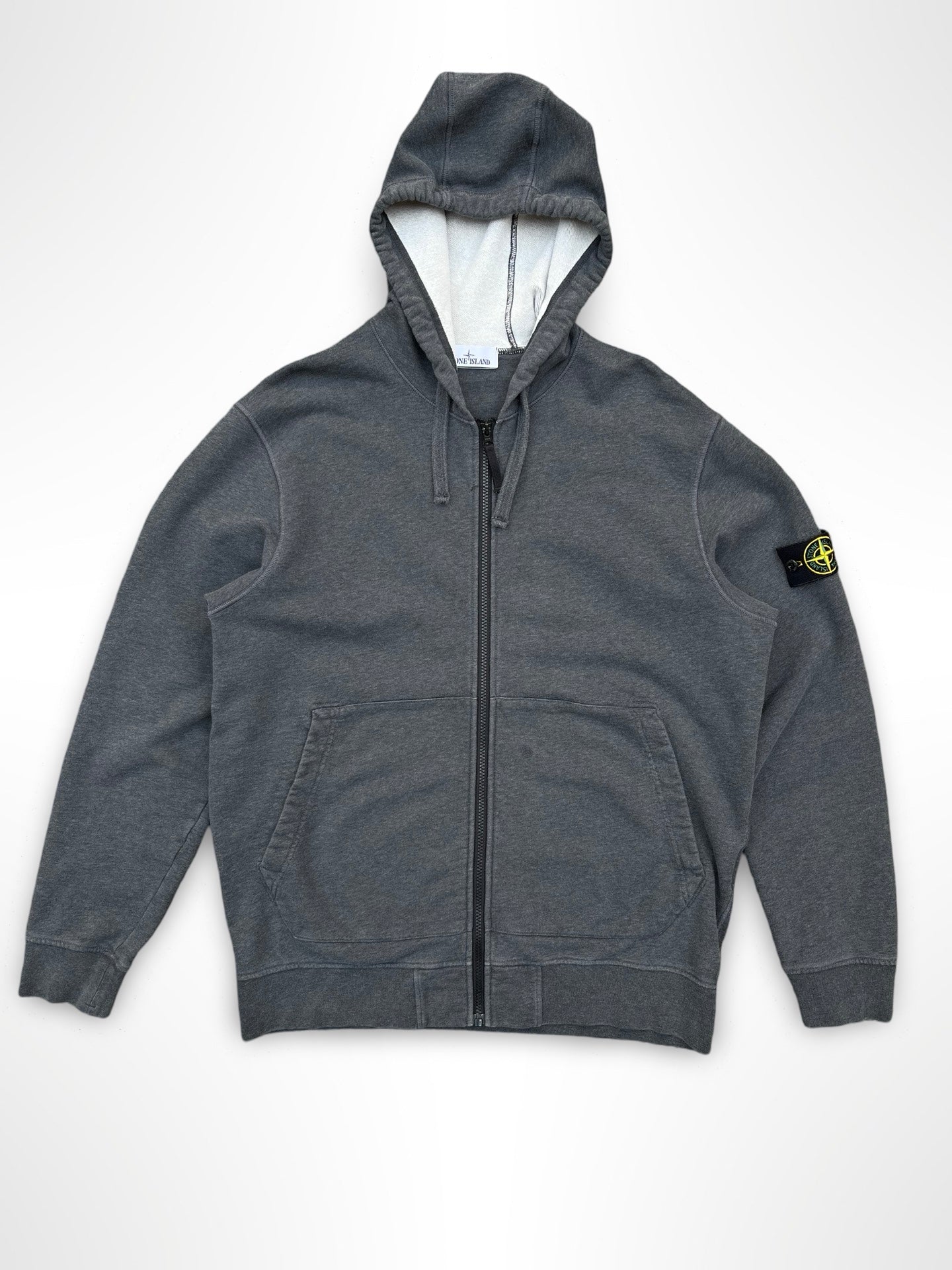Stone Island Zip Up Hoodie XXL Hættetrøje Grå Grey 791564251 Brugt Used