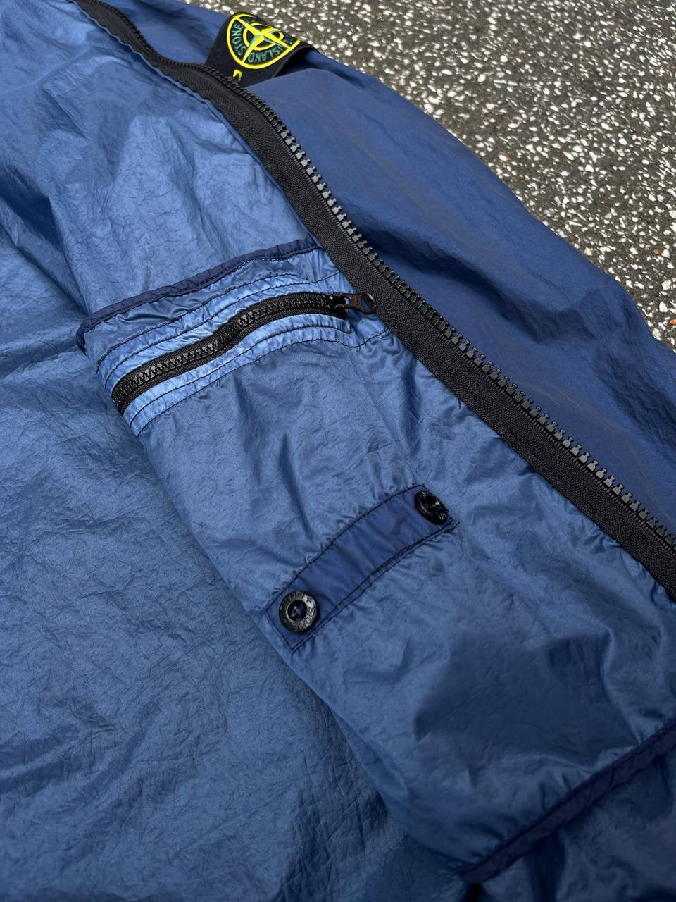 Stone Island Lamy Velour Jakke Navy Blå M Medium