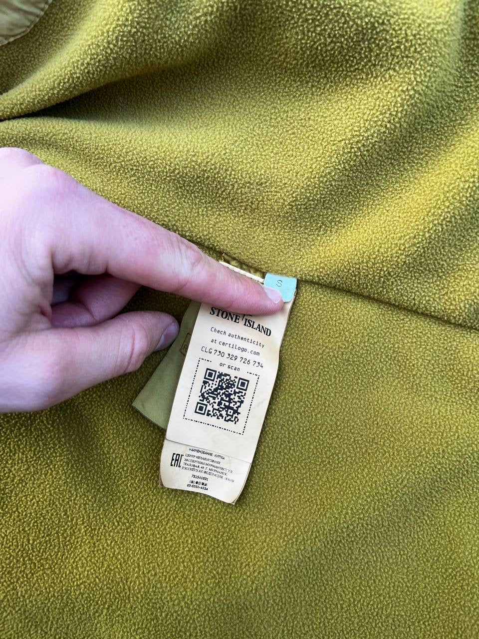 Stone Island David Jakke Med Fleece Insulation Small Ny