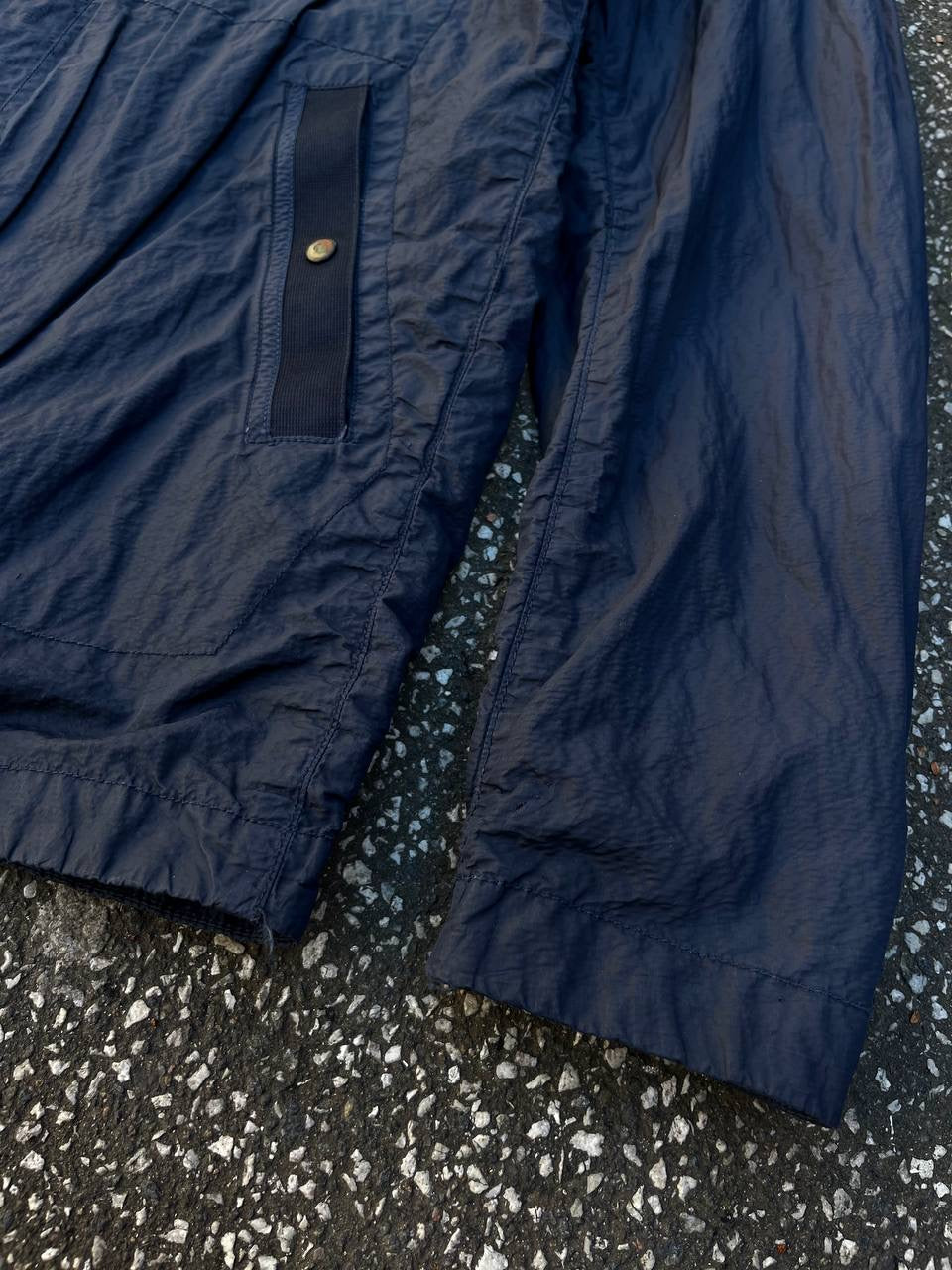 Stone Island SI PA/PL Seersucker-TC Jakke Sommerjakke i M Medium Navy Mørkeblå Brugt Used