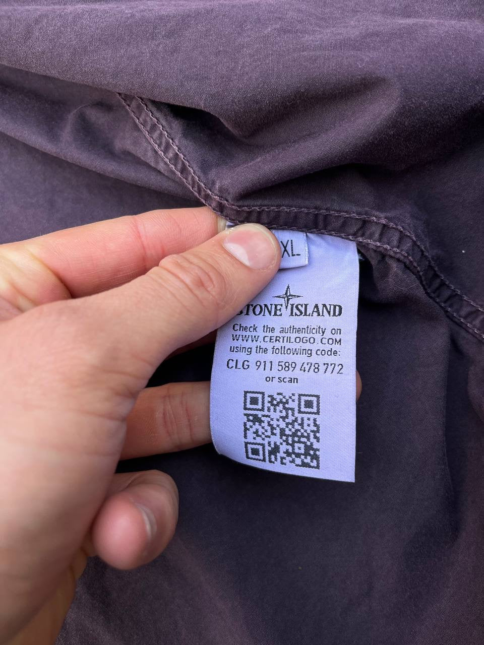 Stone Island Overshirt i XL lilla Brugt