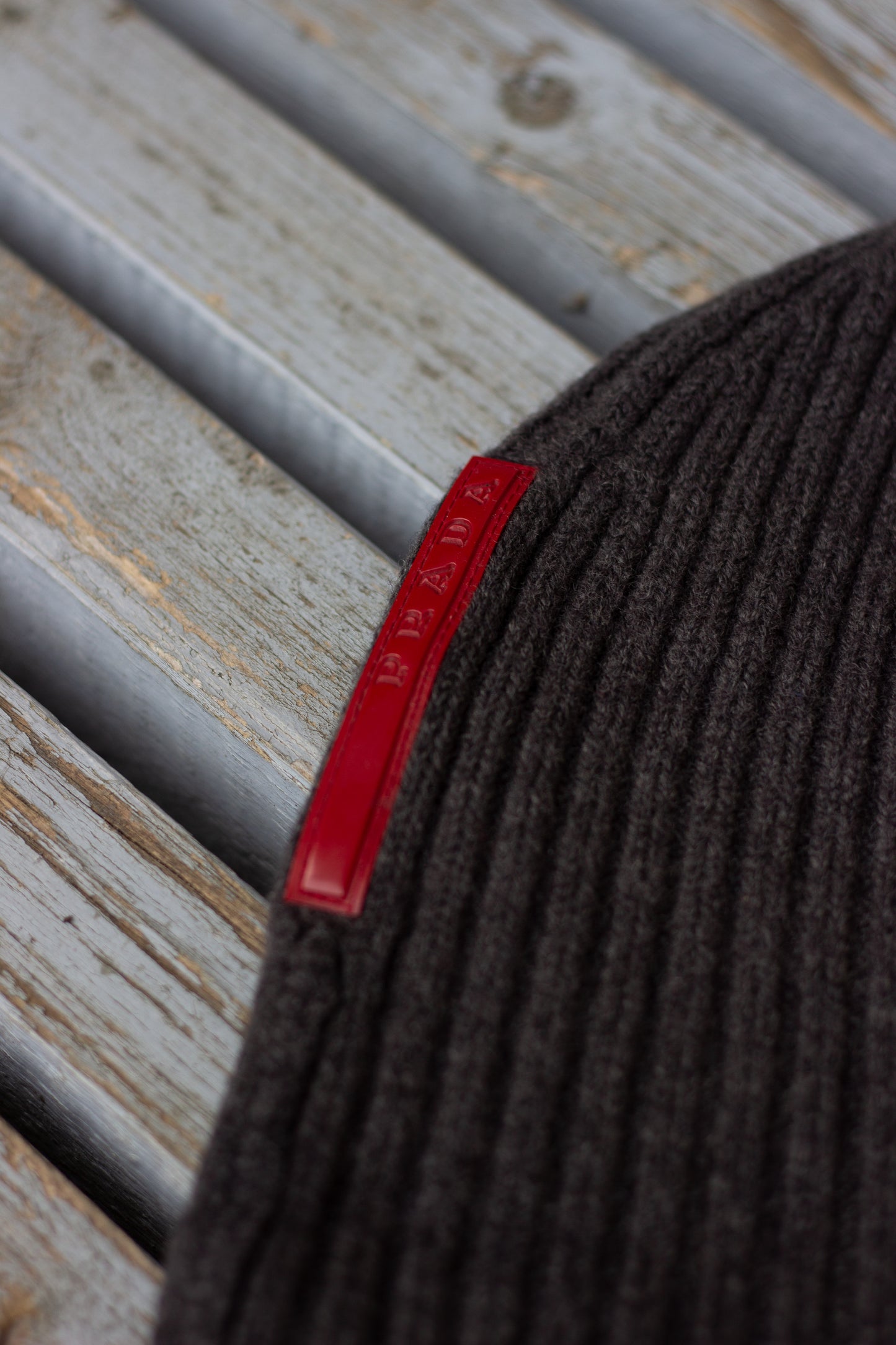 Prada Vintage Beanie Hue Grå Uld Wool