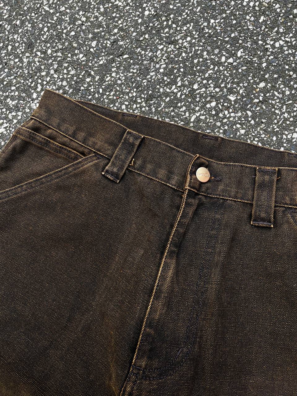 Vintage Carhartt WIP bukser jeans arbejdsbukser baggy jeans OG single knee pant i brun i S Small