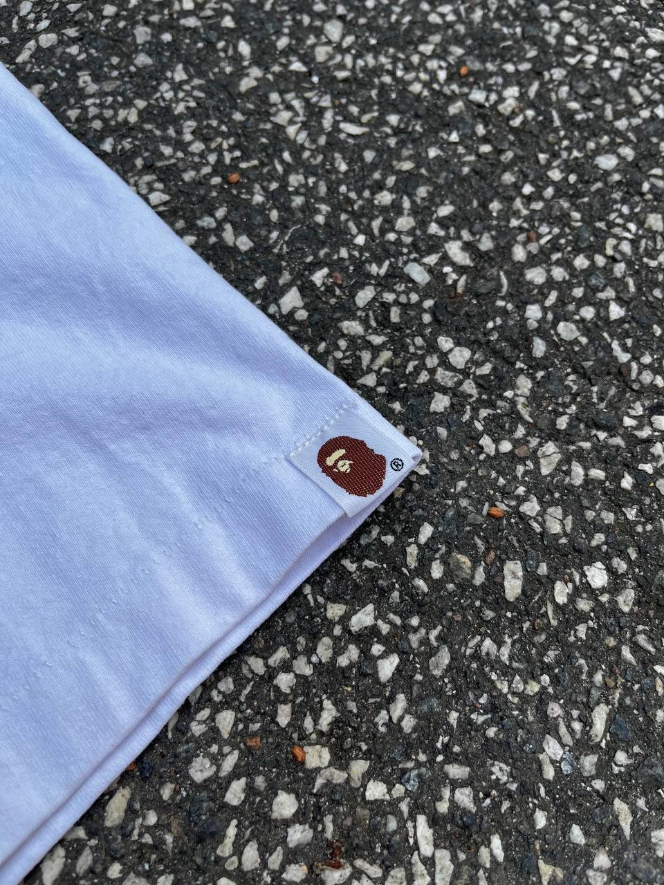 Bape A-Bathing Ape Tee T-Shirt XL Hvid Double Logo Brugt Used