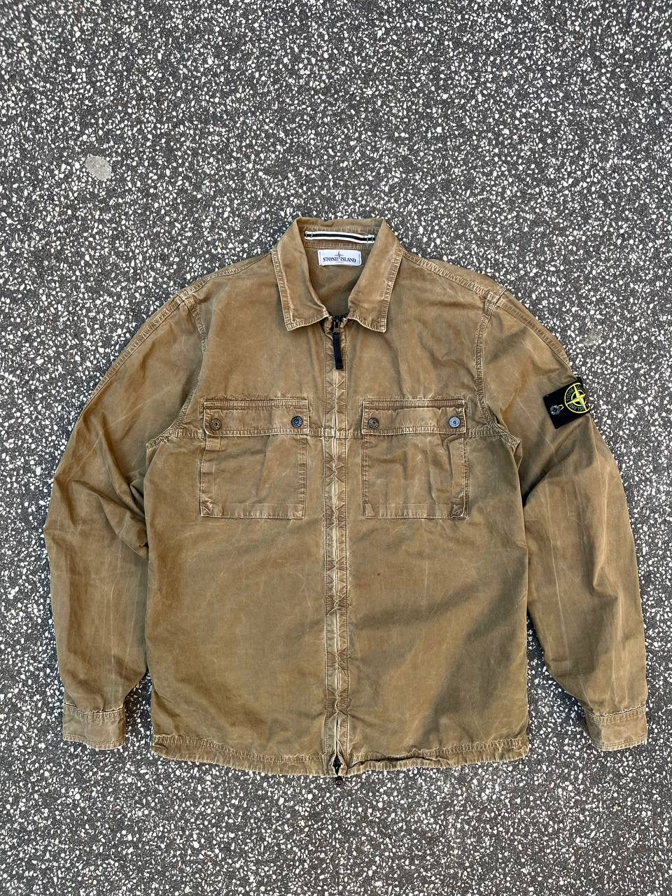 Stone Island Overshirt Skjorte Med Lynlås Brun Brown L Large 5915109KN