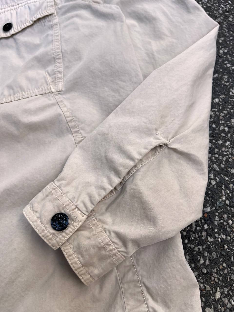 Stone Island Overshirt Skjorte Sommerjakke I Beige Safari Med Lynlås M Medium