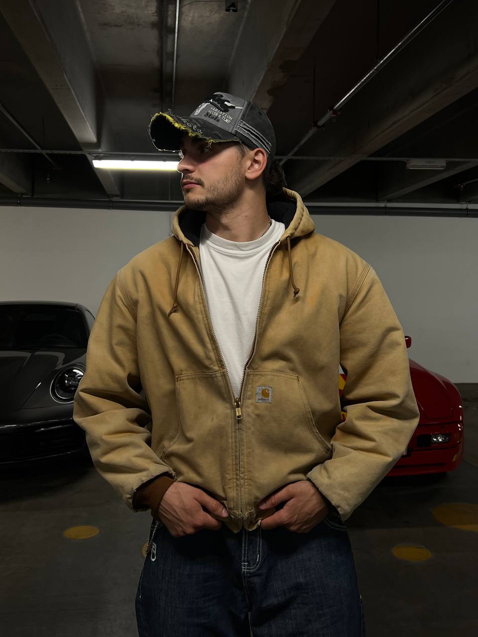 Vintage Carhartt Active jacket/ work jakke Carhartt i beige L large