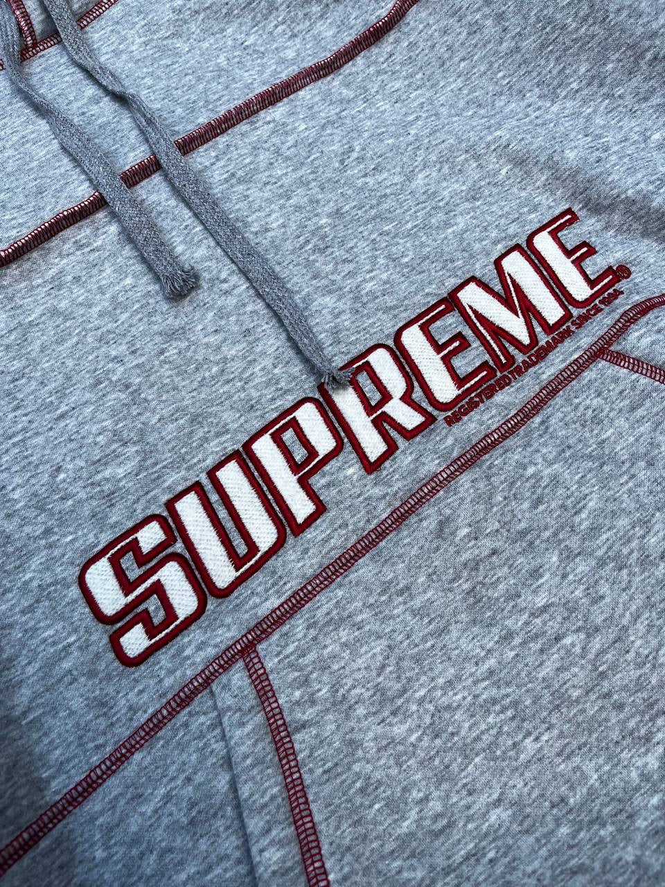 Supreme Hoodie Hættetrøje Grå Grey L Large Mænd Unisex