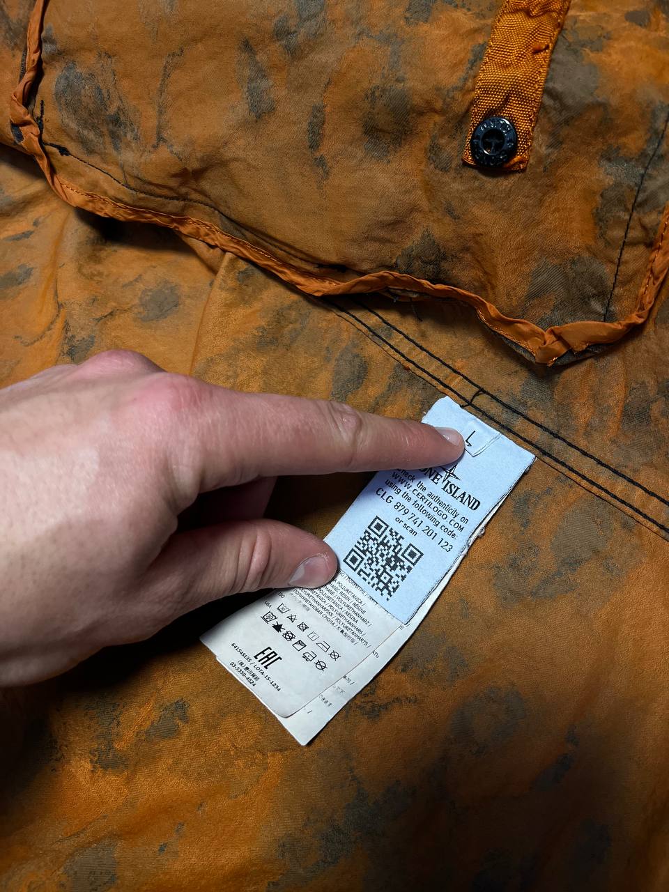 Sjælden Stone Island jakke DPM JACQUARD PLATED i størrelse L large i multifarve med balaclava